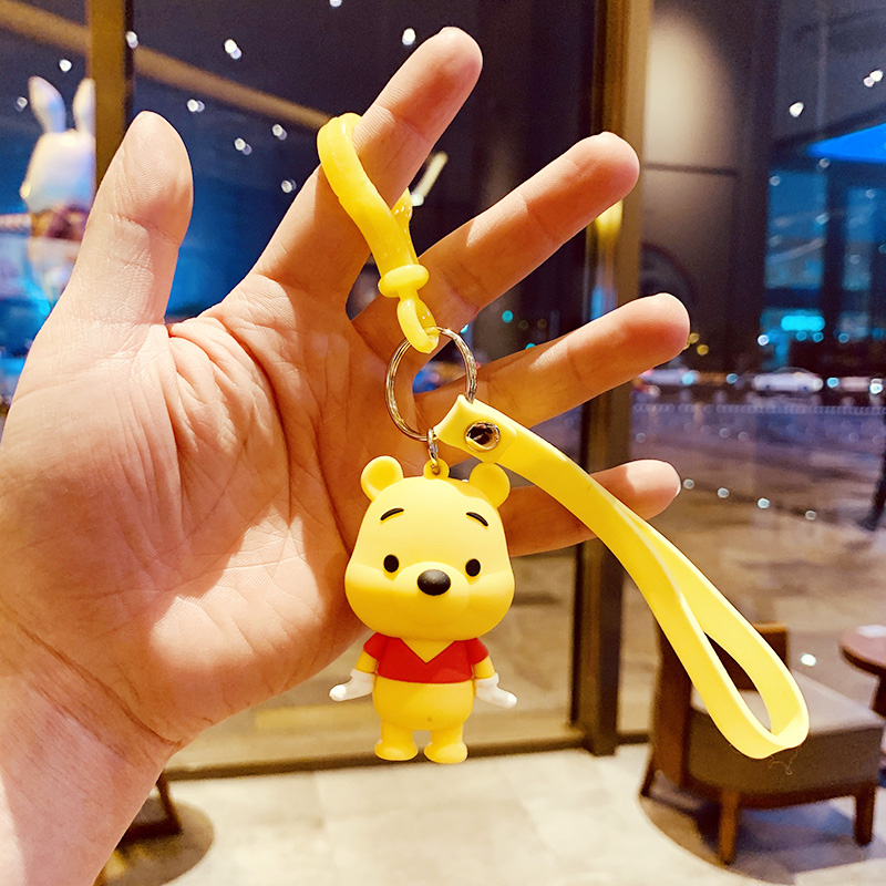 Yellow Rope + Winnie Beara bag Doll Key buckle Pendant female lovers lovely ins originality Ring Internet celebrity automobile Key chain Small Pendant