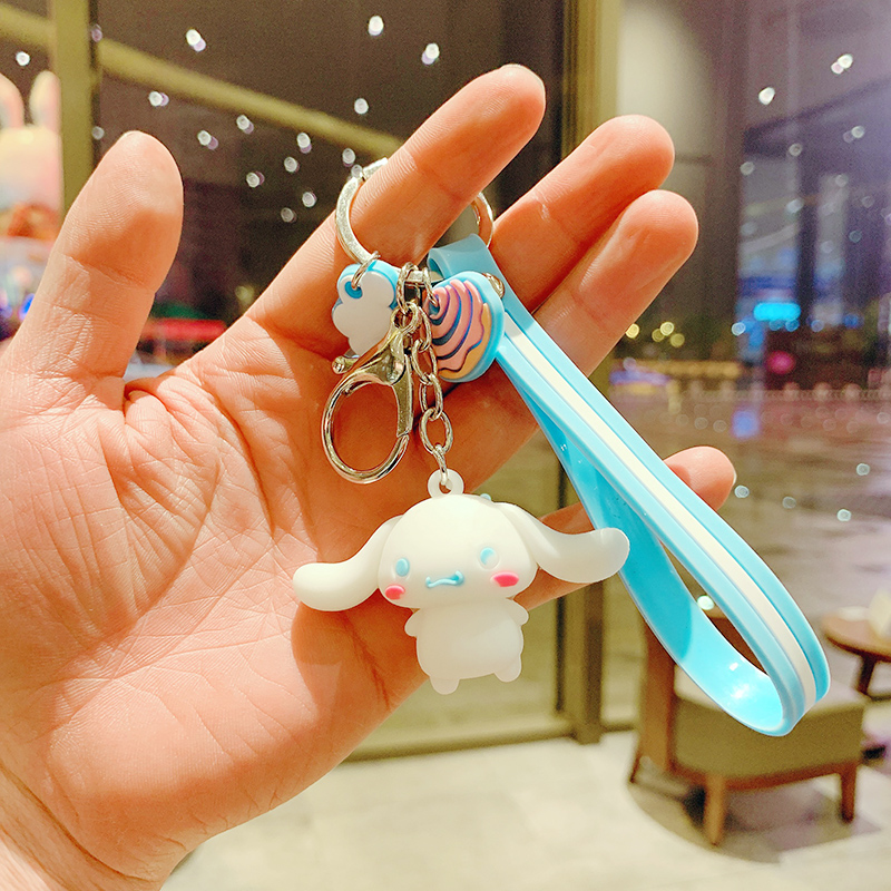 Yellow & Big Eared Doga bag Doll Key buckle Pendant female lovers lovely ins originality Ring Internet celebrity automobile Key chain Small Pendant