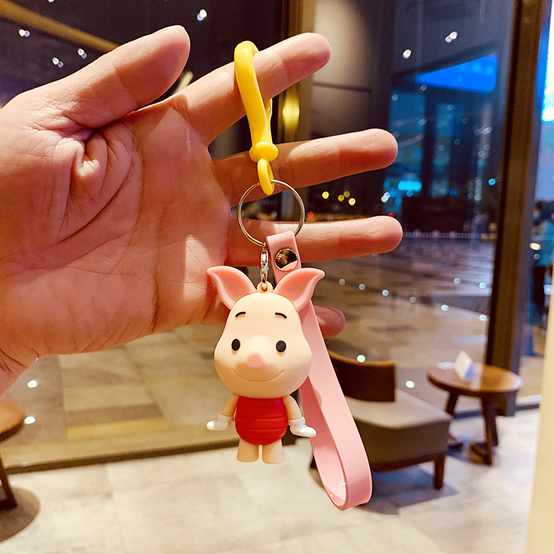 Pink Rope -- Piga bag Doll Key buckle Pendant female lovers lovely ins originality Ring Internet celebrity automobile Key chain Small Pendant