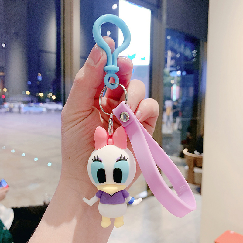 Purple Rope + Sister Ducka bag Doll Key buckle Pendant female lovers lovely ins originality Ring Internet celebrity automobile Key chain Small Pendant