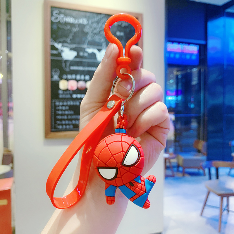 Spider Man + Red Ropea bag Doll Key buckle Pendant female lovers lovely ins originality Ring Internet celebrity automobile Key chain Small Pendant