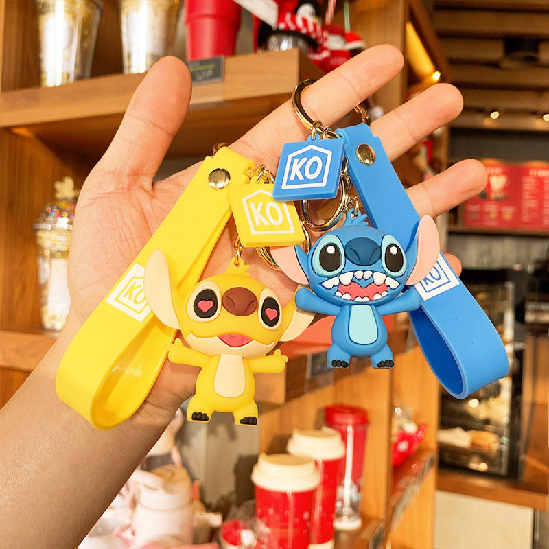 Cartoon cute Stitch couple creative car key chain bag pendant couple doll female pendant keychain