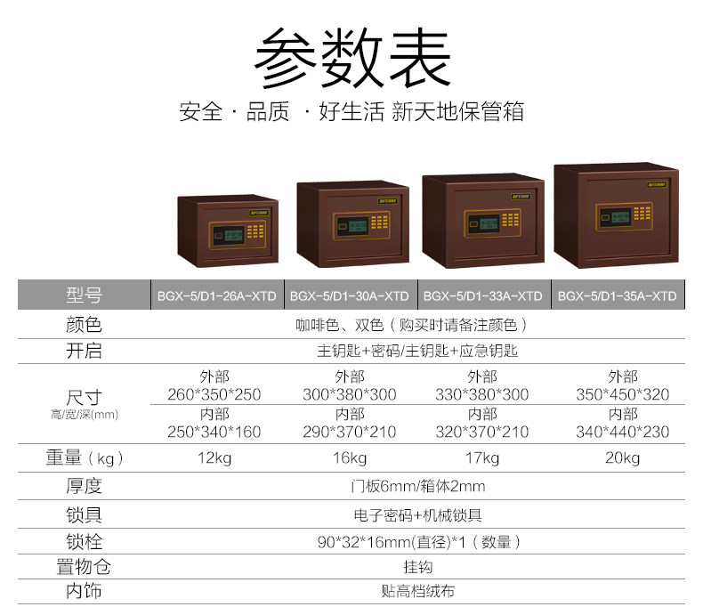 艾斐堡新天地系列保险箱保险柜家用办公 入墙入柜保管箱 艾斐堡新天地系列保险箱保险柜家用办公 入墙入柜保管箱