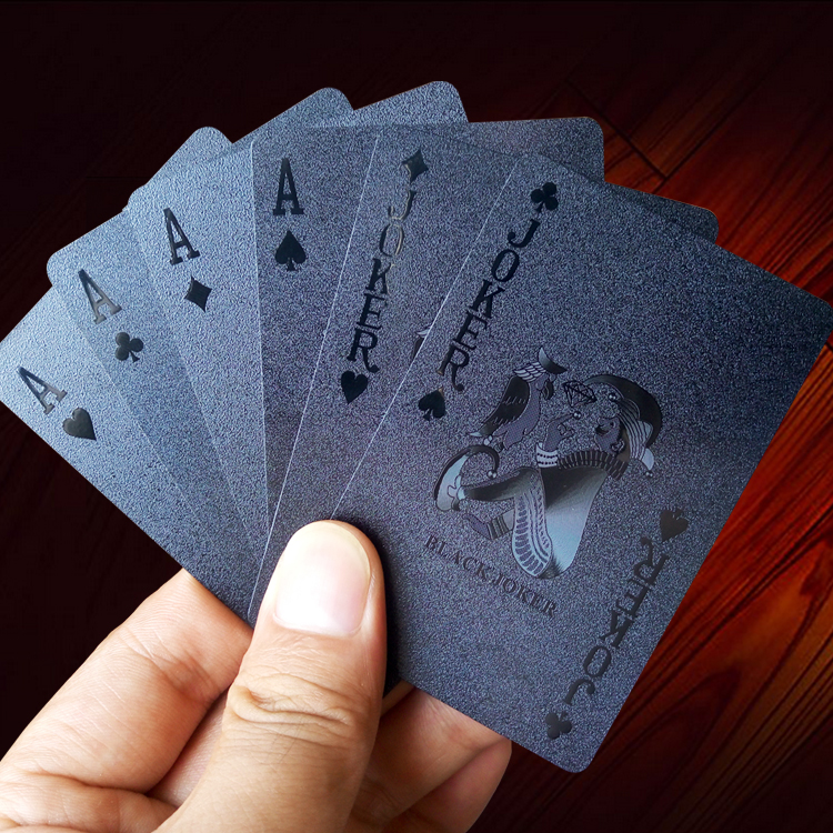 Creative Tyrant Gold Plastic Playing Cards Gold Matte Texas Hold'em Waterproof Custom Black Card Cards