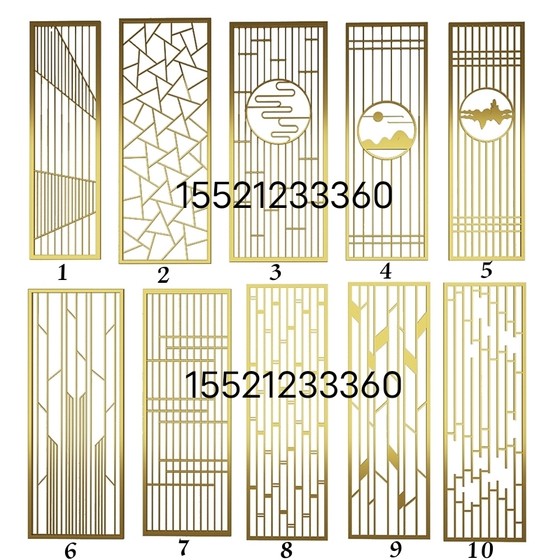 Titanium stainless steel screen custom rose gold partition porch aluminum alloy is hollow carved grid light luxury new Chinese style