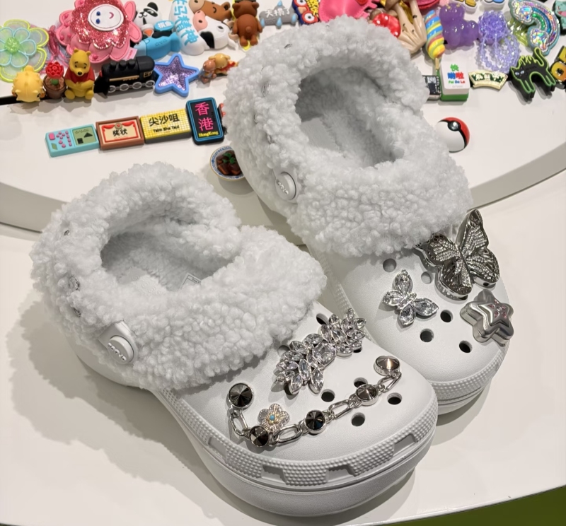 Crocs Cloud Gem Warm Fleece 4.1cm Thick Sole Height Increase 214360