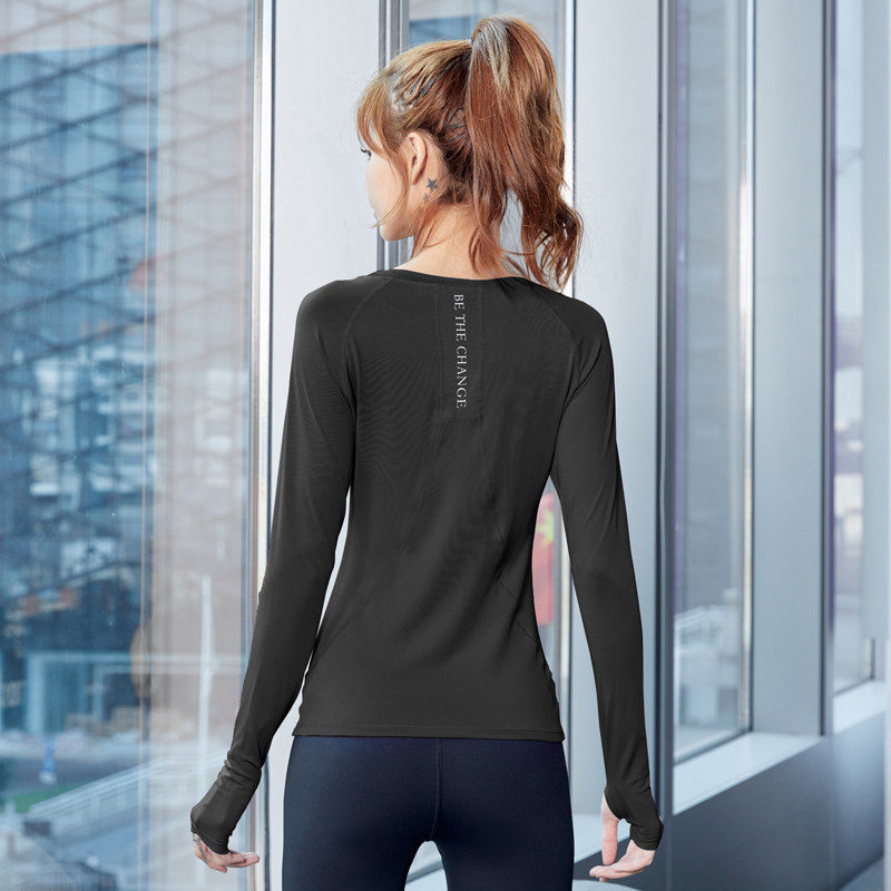 Yoga Suit Spring Summer Blouse Long Sleeve Woman Breathable Speed Dry Sports A Slim Yoga Fitness Running T-shirt Big Size