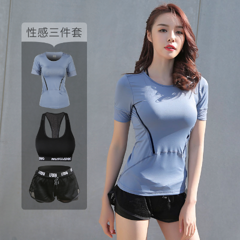 Online Red Same-style Yoga Fitness Suit Women Speed Dry Short Sleeves Fashion Comfort Morning Run Sports Yoga Clothes T-Shirt Spring Summer