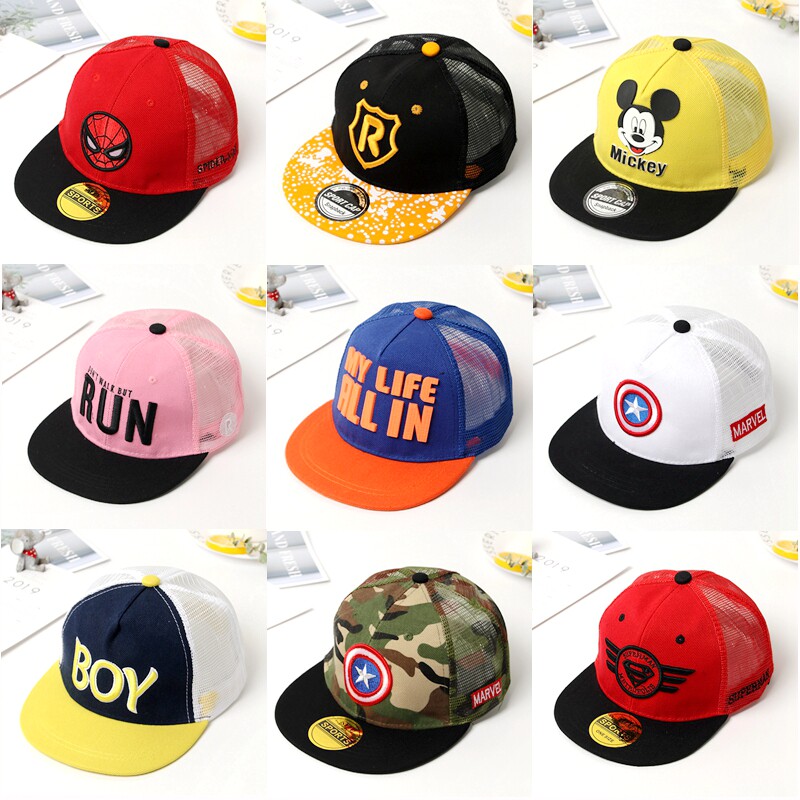 Children's hat summer boys sunscreen baseball cap girls cap spring and autumn baby sun hat thin net cap tide