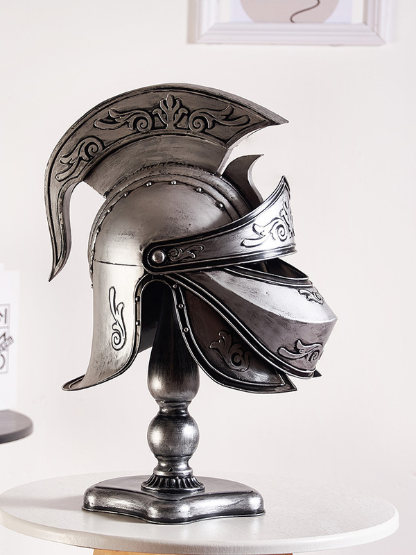Antique Metal Medieval Knight Helmet Armor Ornament European Warrior American European Retro Decorative Model Props Antique Metal Medieval Knight Helmet Armor Ornament European Warrior American European Retro Decorative Model Props