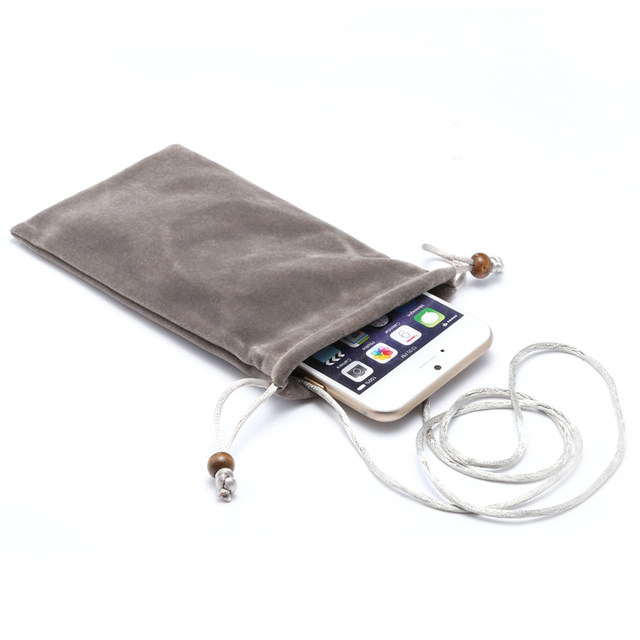 Mobile phone velvet bag, jewelry watch, long digital storage bag, mobile power bank, protective cover, drawstring drawstring