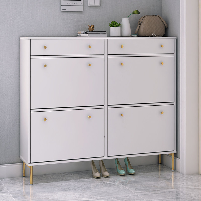 Italian light luxury shoe cabinet Nordic simple modern large capacity foyer cabinet Entrance door 25cm dump shoe cabinet white