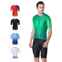 21 new gradient solid color short-sleeved cycling suit top simple cycling pants mens spring and summer bike shorts breathable