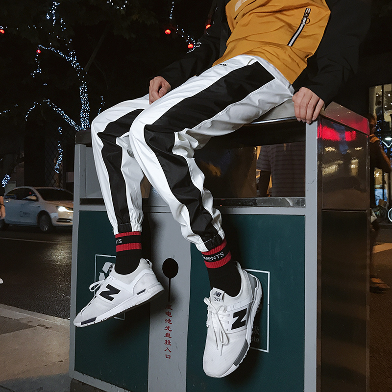 Quần hiphop giản dị thời trang đường phố thương hiệu thủy triều thương hiệu phiên bản Hàn Quốc của xu hướng chân quần hip hop quần âu