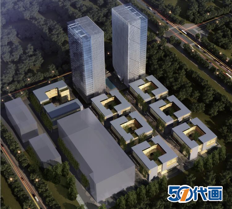 T328办公楼建筑高层商务写字楼综合楼规划建筑方案设计SU...-7