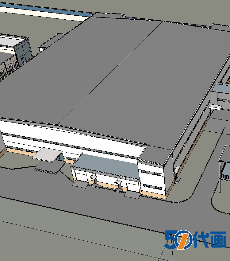 工业园厂房CAD图纸SU模型配套文件产业园厂区办公楼工厂设...-9