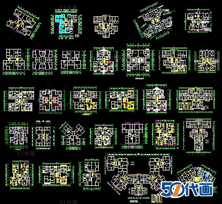 T2192居住区建筑景观规划设计方案住宅小区CAD总平面图SU模...-14