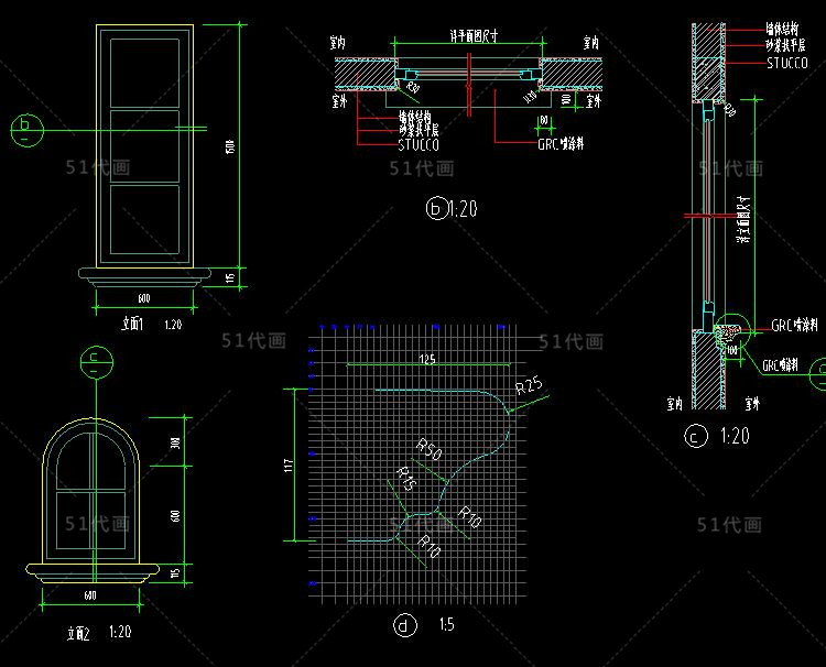 T510门窗天窗木门窗户SU模型CAD图纸中式欧式现代建筑设计...-5