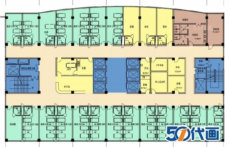 T1952综合医院医疗机构方案文本SU模型CAD施工图平面图纸建...-10