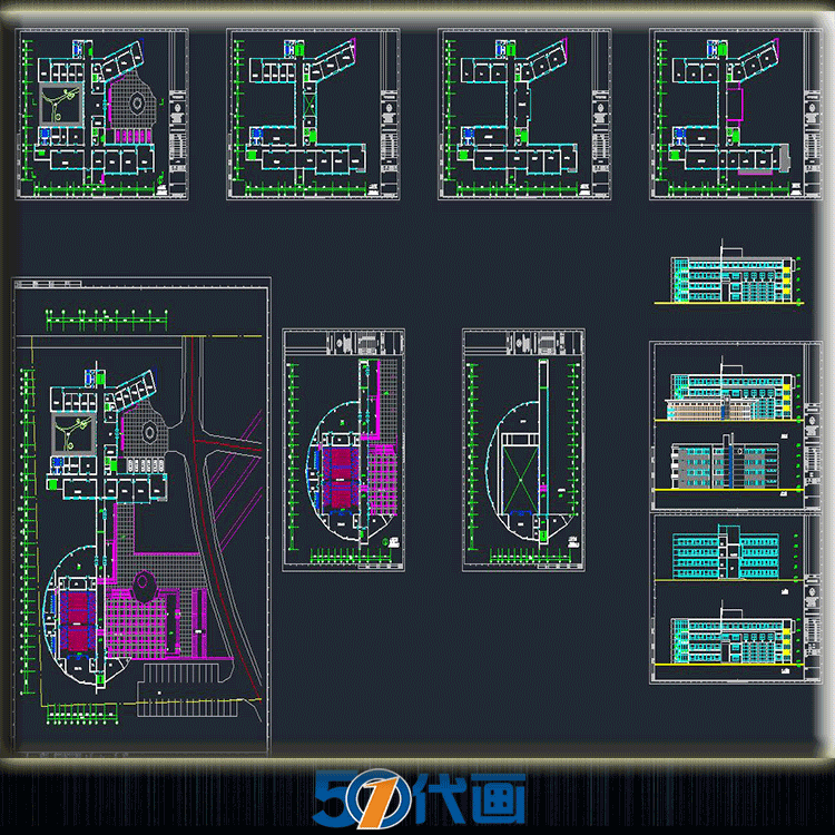 T2138小中大学学校校园建筑规划景观方案设计CAD效果图素材...-16