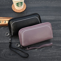First layer cowhide clutch female 2021 new handbag leather multi-function mobile phone bag large capacity small bag coin purse