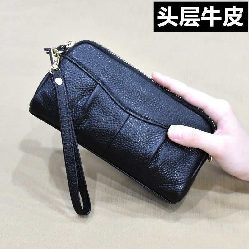 First layer leather hand bag female 2021 new leather hand bag female multifunctional mobile phone coin purse mother hand bag
