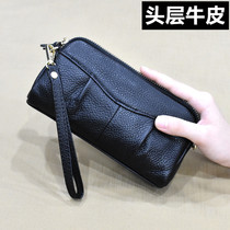 First layer cowhide clutch female 2021 new leather handbag female multi-function mobile phone coin purse mother handbag