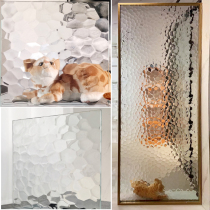 Water Cube double-sided embossed art glass tempered three-dimensional water ripple screen partition sliding door and window glass customization