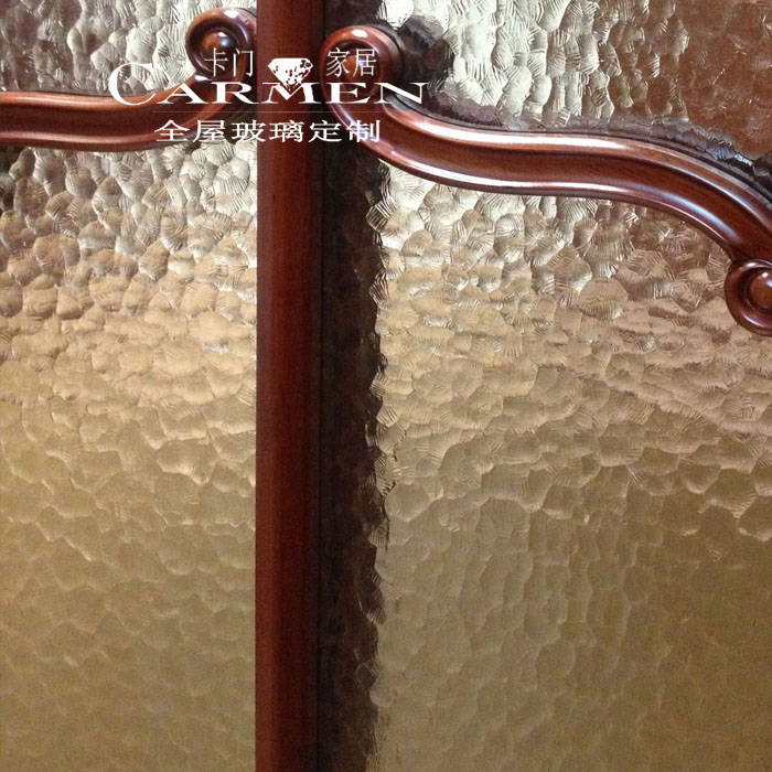 Stone pattern tempered art three-dimensional embossed glass-porch screen partition door and window water pattern craft glass custom