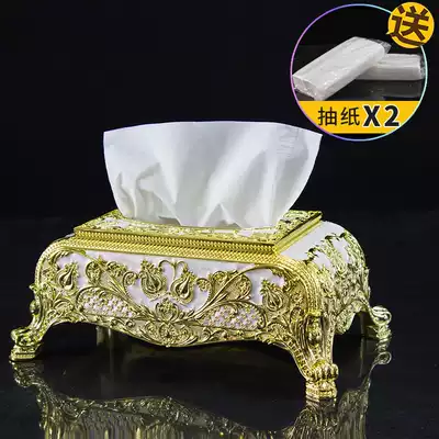 European tissue box creative living room household hygiene paper box hotel dining room Hotel KTV multifunctional alloy storage box