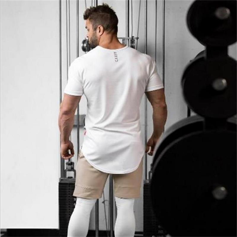 Thể thao Áo thun ngắn tay mùa hè Mới cơ bắp Anh em Cơ bắp thuần túy Slim Fitness Vòng cổ - Áo phông thể thao áo thun dài tay the thao nam