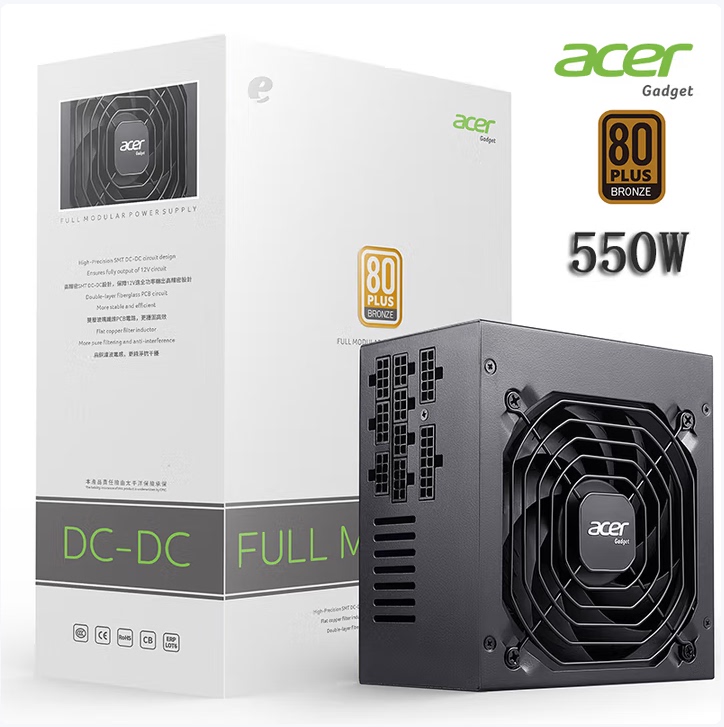 Acer Full Module 550W/650W/750W/1000W Full Module Pcie5.0 Desktop Power Supply