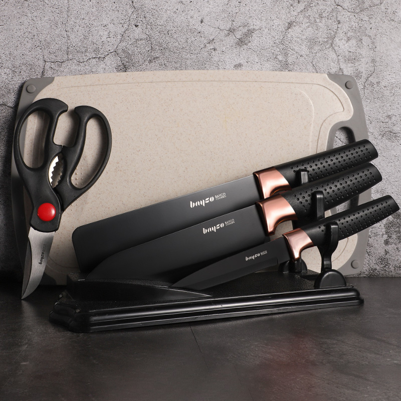 Baig Cutting Board Kitchen Knife Two-in-one Suit Side Food Home Kitchen Chopping Knife Sets set of complete stainless steel compositions