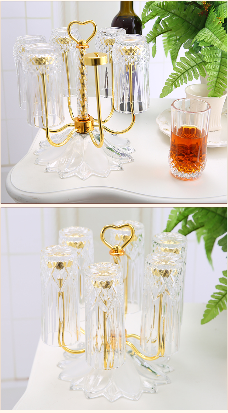 Phòng khách cup set nhà đơn giản mà không cần che cốc Châu Âu cup với kính cá nhân không màu trong suốt 6 Túi