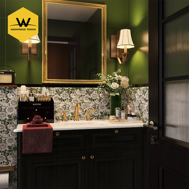 Unnamed hand - drawn French vintage art small tiles green toilet tiles tiles in the kitchen tile tiles floor tiles