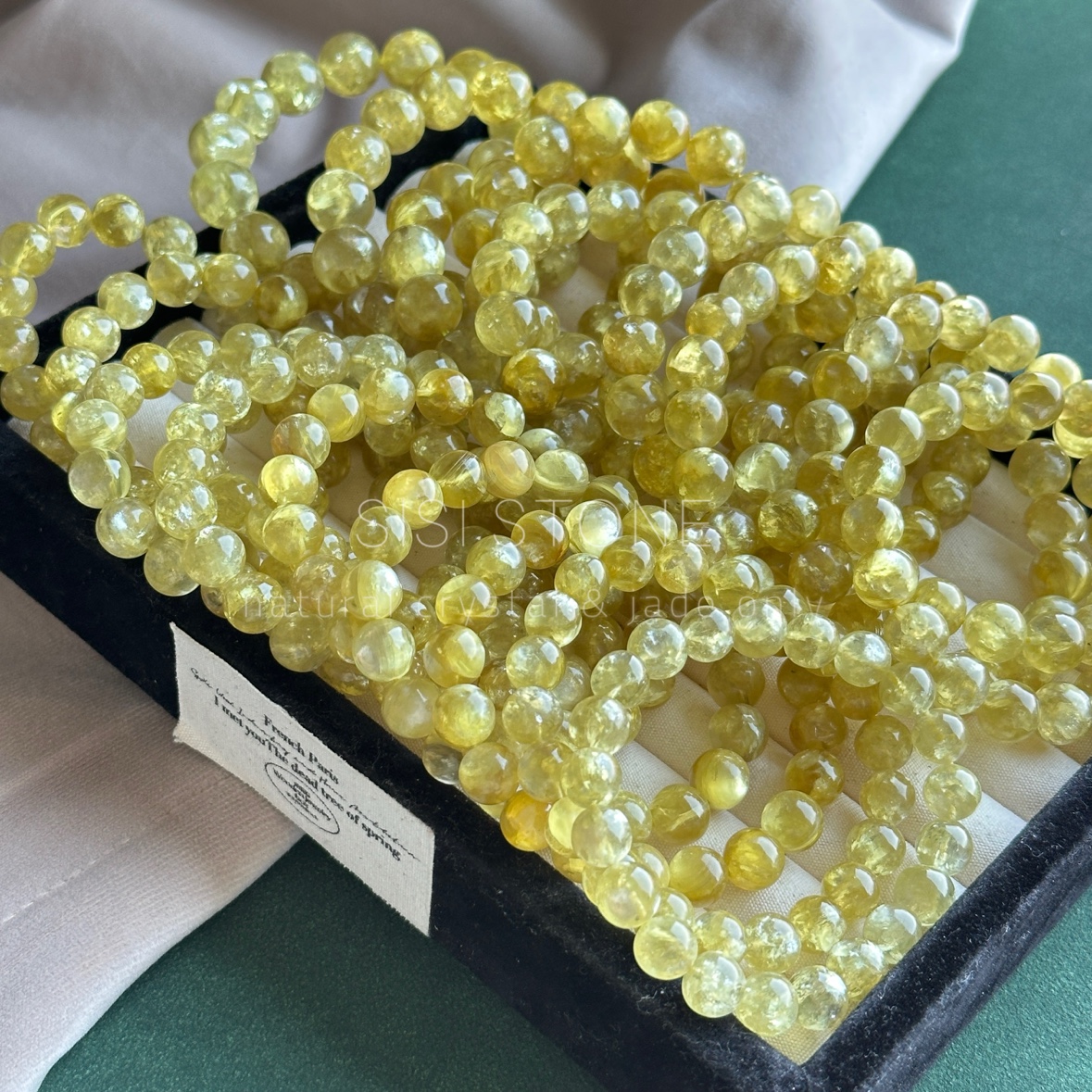 高品質のゴールド。天然ゴールドリチウムマイカブレスレット、大判フラッシュ祖母クリスタルブレスレット、男女兼用ジュエリーギフト