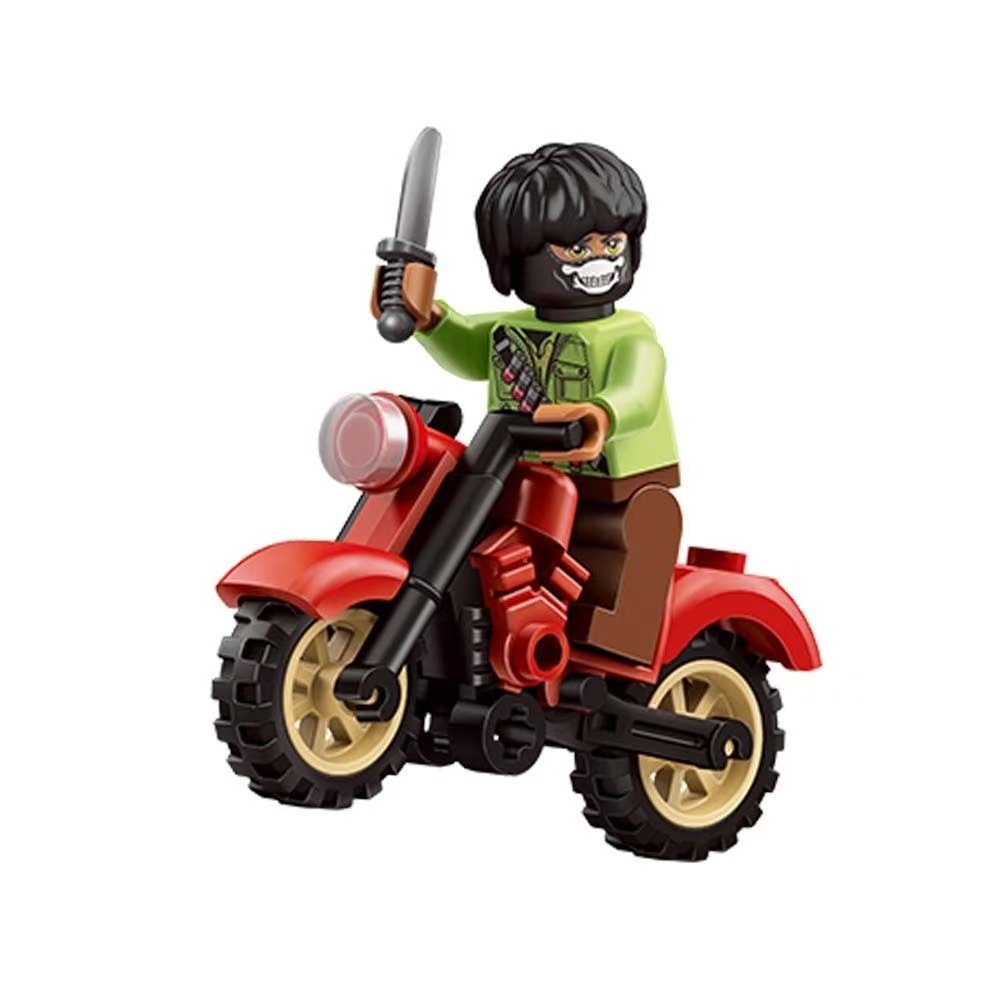Anti- Special Forces Team Building Block Figures, Educational Assembly Particles, Motorcycle, Swat, Boy Student Gift