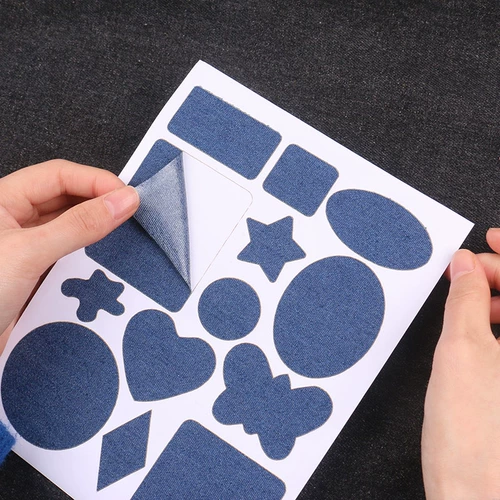 Джинсовая наклейка с заплачкой, клейкая джинсовая одежда, свободная от швейных брюк, брюк, большие ремонтные субсидийные отверстия.