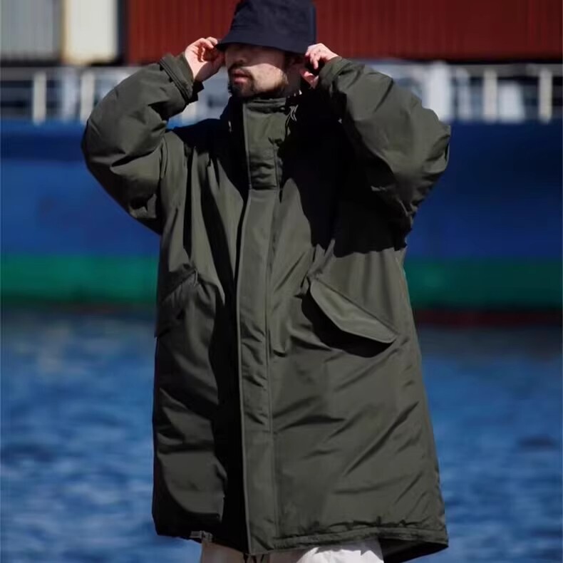Nanamica Gore-Tex Outdoor Light Electronic Windproof and Waterproof Long down Jacket for Men and Women Loose Jacket Nanamica Gore-Tex Outdoor Light Electronic Windproof and Waterproof Long down Jacket for Men and Women Loose Jacket