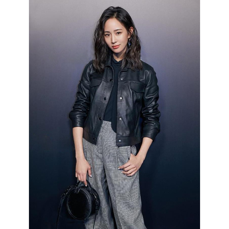 Zhang Junning with the same style of leather clothing fashion short 2022 spring autumn new genuine leather sheep leather jacket jacket woman 902-1