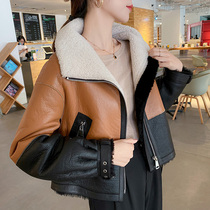 Winter 2021 New Contrast Lamb Leather Fur One Women's Sheepskin Short Fur Coat 20821