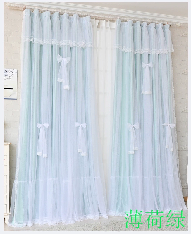 Big Princess Wind Rèm Girl Bow Rèm Bay Window Phòng ngủ Tùy chỉnh rèm phòng cưới - Phụ kiện rèm cửa thanh treo rèm chữ l