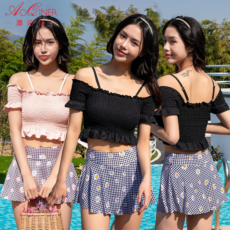 Swimsuit women's bubble spa two style skirts two sets of sexy fashion cover with small breasts of polyester fiber new swimsuit