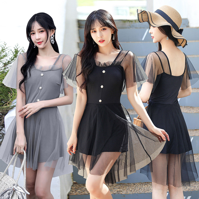 Swimsuit Women's Bubble Spa Holiday Fashion New even with small breasts to woo conservative skirt-style Skinny Shade Swimsuit manufacturer