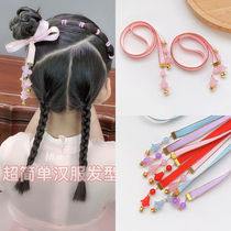 Childrens choreography ancient windy bell hair with little girl Chinese winewear head decorated with colorful rope colored with headband adorned with cuddly