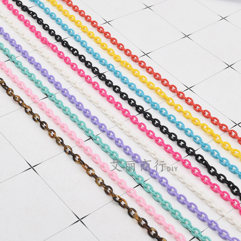 DIY Ornament Accessories Acrylic Color 6 * 8 Chain Plastic Chain Necklace Handmade Key Buckle Accessories Material