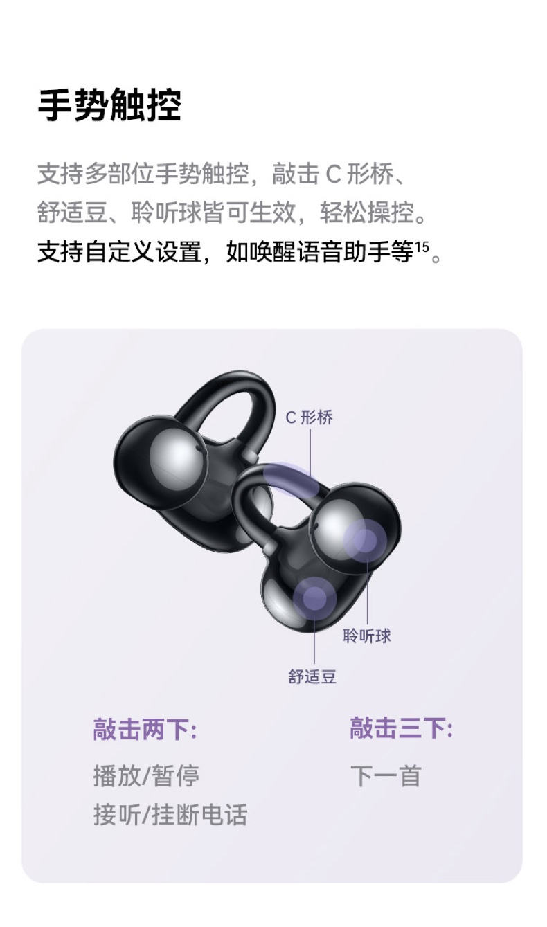 【宸音双11】HUAWEI/华为FreeClip 2 耳夹耳机开放式蓝牙无线耳机全新C型桥插图18