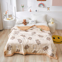 Summer cold feel blanket summer air conditioning is double Summer Student children summer can be machine washed thin simple water