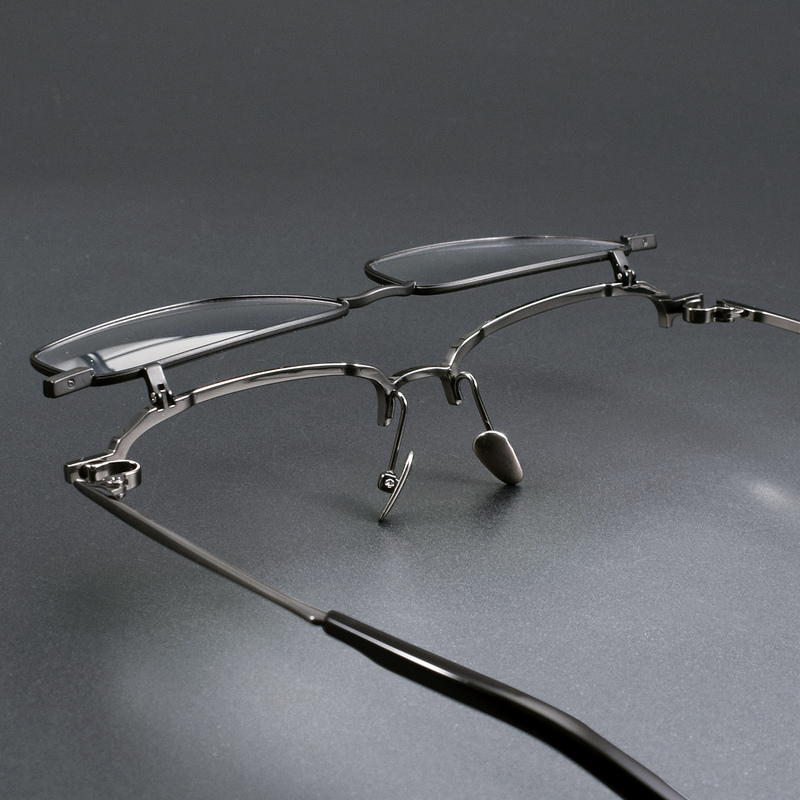 9999 New Model S-401T Square Pure Titanium Flip-Up Eyeglass Frame with Blue Light Blocking for Nearsightedness 9999 New Model S-401T Square Pure Titanium Flip-Up Eyeglass Frame with Blue Light Blocking for Nearsightedness