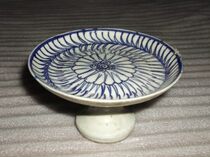 Qingmin period High foot turquoise porcelain for disc ancient play with nostalgic old porcelain for a collection of antique old objects collection with hot pins